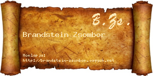 Brandstein Zsombor névjegykártya